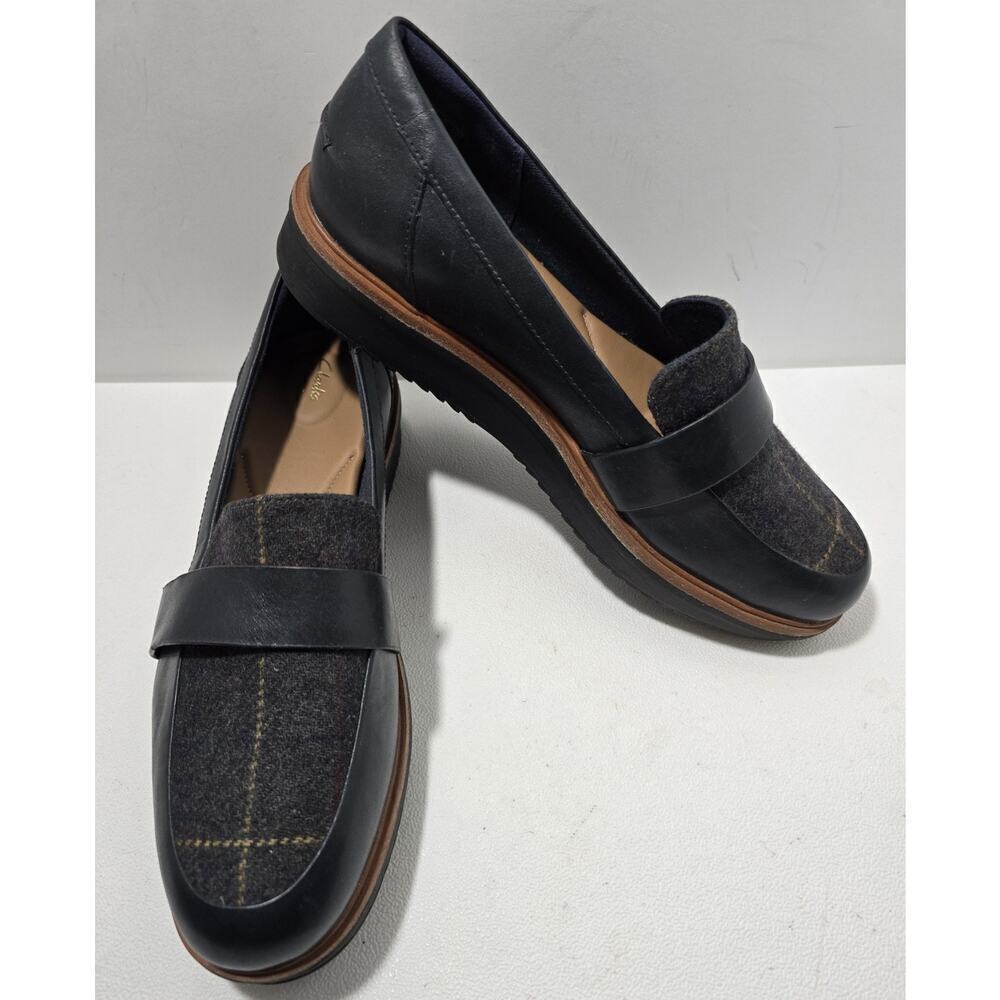 Clarks Women's Teadale Elsa Penny Loafer Wedge Comfort Shoe Office Preppy 11 M